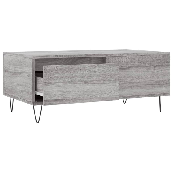 Grauer Couchtisch Vincenzio 90x50x36,5cm (Holz)
