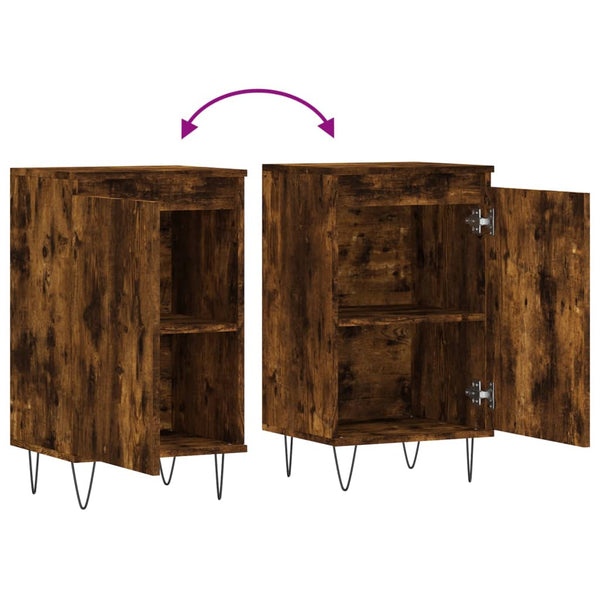 Vitrinenschrank Liugi aus geräucherter Eiche 40x35x70cm (Holz)