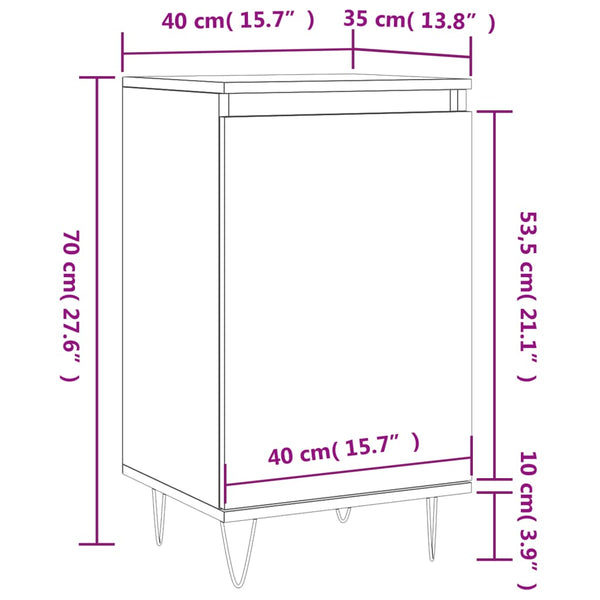 Sideboards Luigo 40x35x70cm aus Rauchereiche (2 Stück Holz)