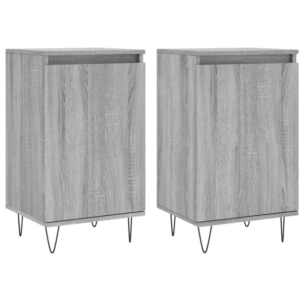 Graues Sideboard Liugi 40x35x70cm (2 Stück, Holz)