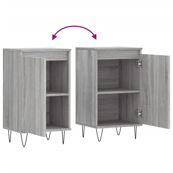 Graues Sideboard Liugi 40x35x70cm (2 Stück, Holz)