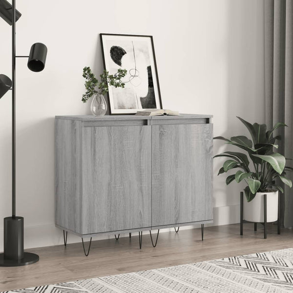 Graues Sideboard Liugi 40x35x70cm (2 Stück, Holz)