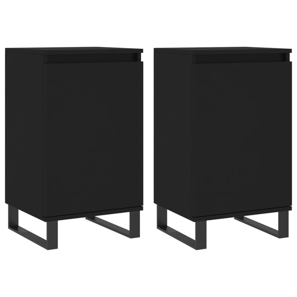 Schwarze Kommoden Doria 40x35x70cm (2 Stück Holz)