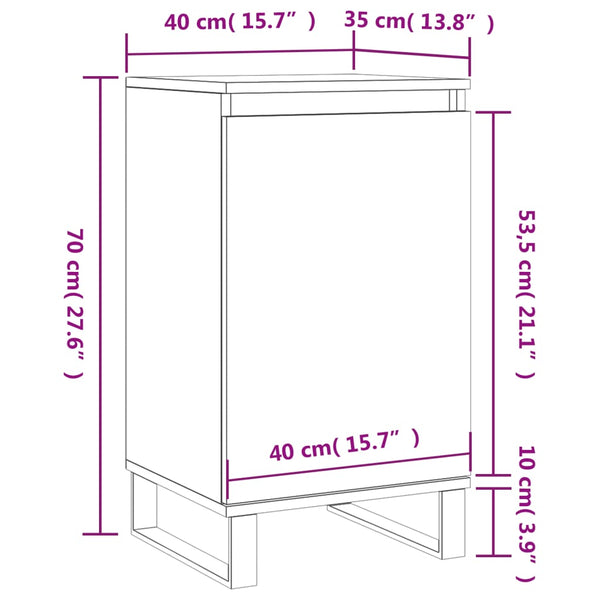 Betongraue Nachtschränke Doria 40x35x70cm (2 St. Holz)