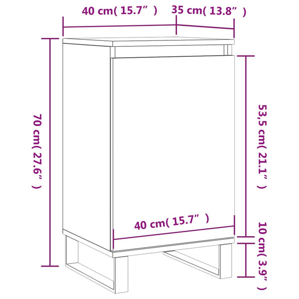 Ablage aus geräucherter Eiche Doria 40x35x70cm (2 St., Holz)