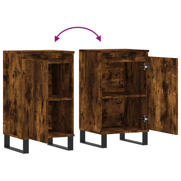 Ablage aus geräucherter Eiche Doria 40x35x70cm (2 St., Holz)