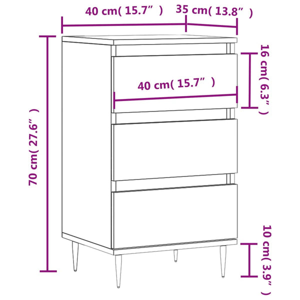 Weißes Sideboard Melica 40x35x70cm (Holz)
