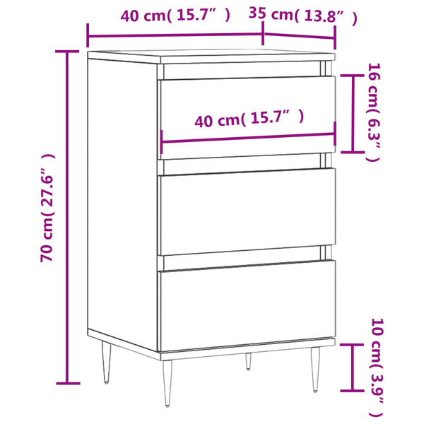 Sideboard Melica Beton-Grau 40x35x70cm (Holz)