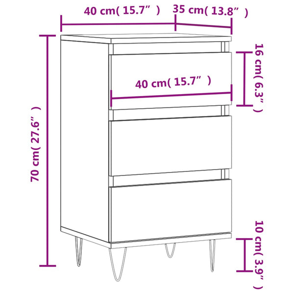 Schwarze Kommode Jessika 40x35x70cm (Holz)