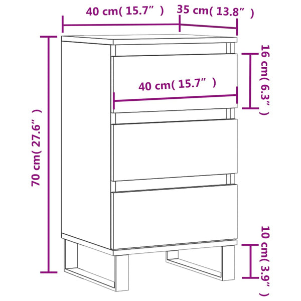 Weißes Sideboard Tinis 40x35x70cm (Holz)