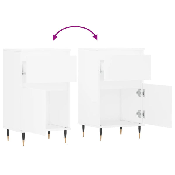 Weißer Anrichte Mabelle 40x35x70cm (2 Stück Holz)