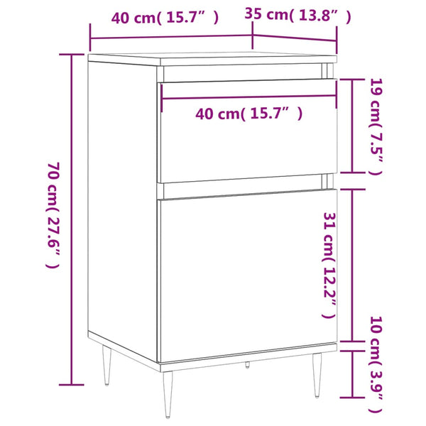 Betongraue Sideboards Mabelle 40x35x70cm (2 Stück Holz)