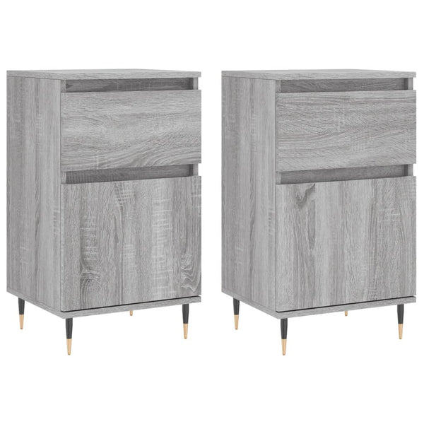 Graues Sideboard Mabelle 40x35x70cm (2 Stück Holz)
