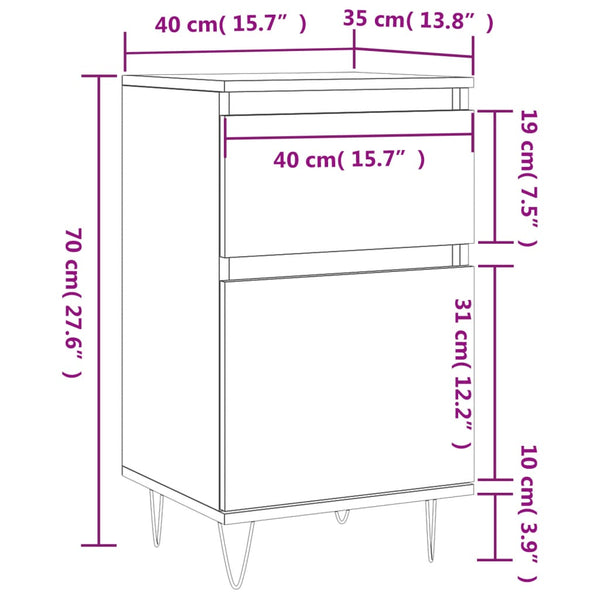 Weißes Sideboard Lonna 40x35x70cm (Holz)