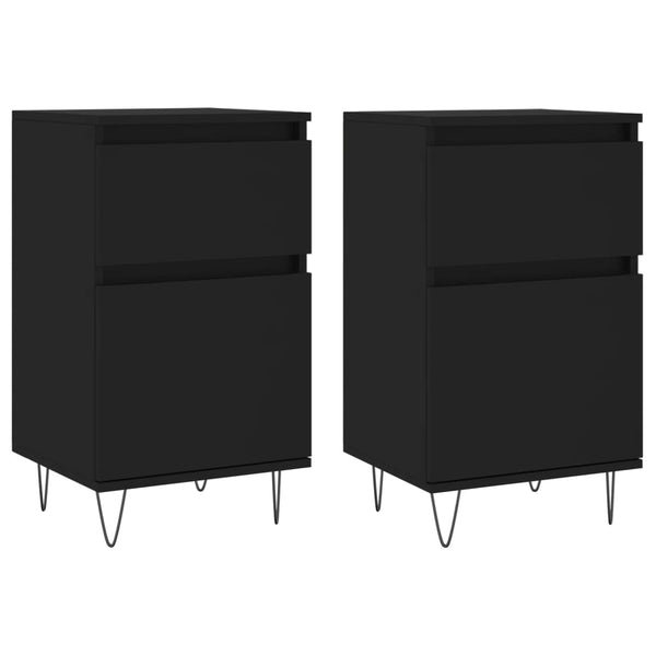 Schwarze Kommoden Lonna 40x35x70cm (2 Stück, Holz)