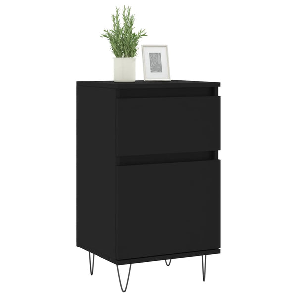 Schwarze Kommoden Lonna 40x35x70cm (2 Stück, Holz)