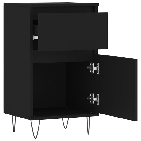 Schwarze Kommoden Lonna 40x35x70cm (2 Stück, Holz)
