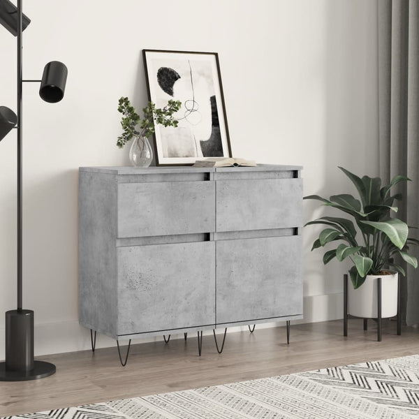 Betongraue Sideboards Lonna 40x35x70cm (2 Stück Holz)