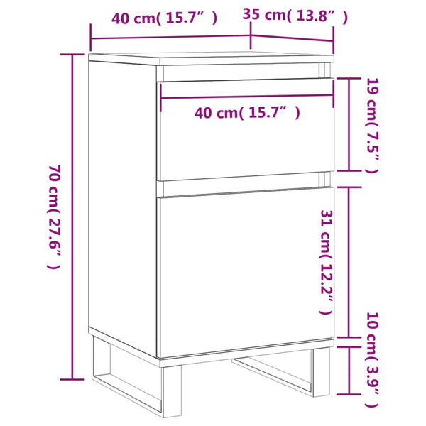 Schwarze Kommoden Siladie 40x35x70cm (2 Stück Holz)