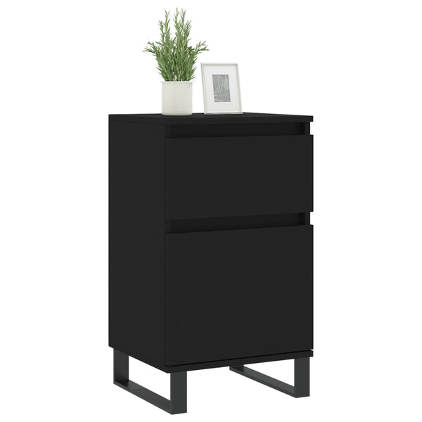 Schwarze Kommoden Siladie 40x35x70cm (2 Stück Holz)
