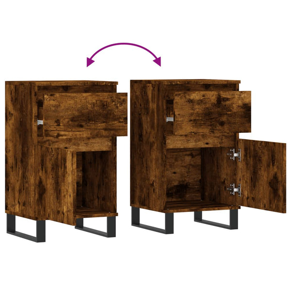 Räuchereiche Sideboard Siladie 40x35x70cm (2 Stück, Holz)