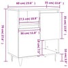 Betongraues Sideboard Otilia 60x35x70cm (Holz)