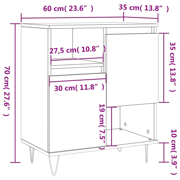 Betongraues Sideboard Otilia 60x35x70cm (Holz)