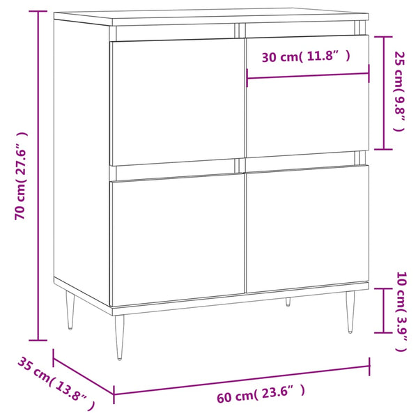 Kommode Rhett aus geräucherter Eiche 60x35x70cm (Holz)