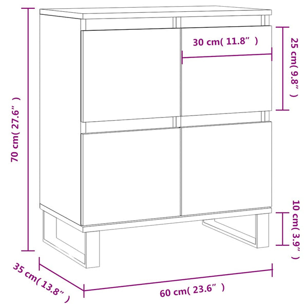 Graues Sideboard Raiif 60x35x70cm (Holz)