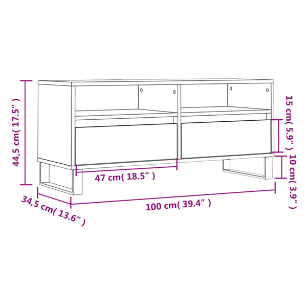 Savutammi tv-taso Saizar 100x34,5x44,5cm (puinen)