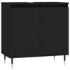 Badezimmerschrank Maftita 58x33x60cm, Schwarz (Holz)