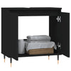 Badezimmerschrank Maftita 58x33x60cm, Schwarz (Holz)