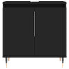 Badezimmerschrank Maftita 58x33x60cm, Schwarz (Holz)