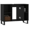Schwarzer Badezimmerschrank Vlahita 80x33x60cm (Holz)