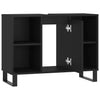 Schwarzer Badezimmerschrank Vlahita 80x33x60cm (Holz)