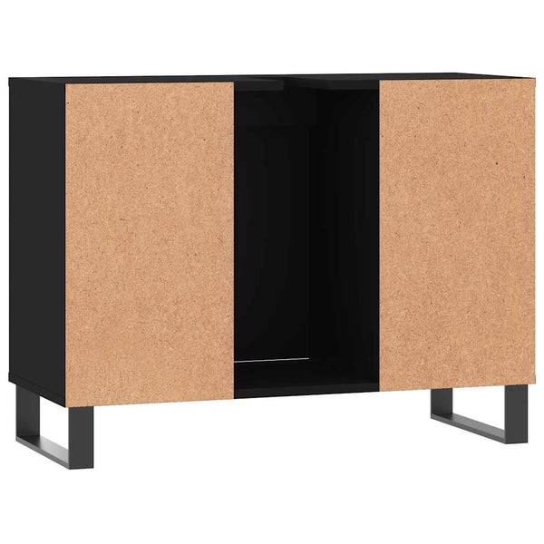 Schwarzer Badezimmerschrank Vlahita 80x33x60cm (Holz)