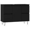 Badezimmerschrank Merlo, schwarz, 80x33x60cm (Holz)