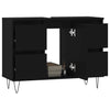 Badezimmerschrank Merlo, schwarz, 80x33x60cm (Holz)