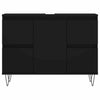 Badezimmerschrank Merlo, schwarz, 80x33x60cm (Holz)