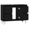 Badezimmerschrank Merlo, schwarz, 80x33x60cm (Holz)
