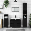 Badezimmerschrank Merlo, schwarz, 80x33x60cm (Holz)