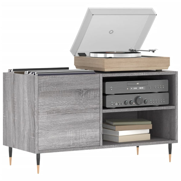 Grauer LP-Schrank Dej 85x38x48cm (Holz)