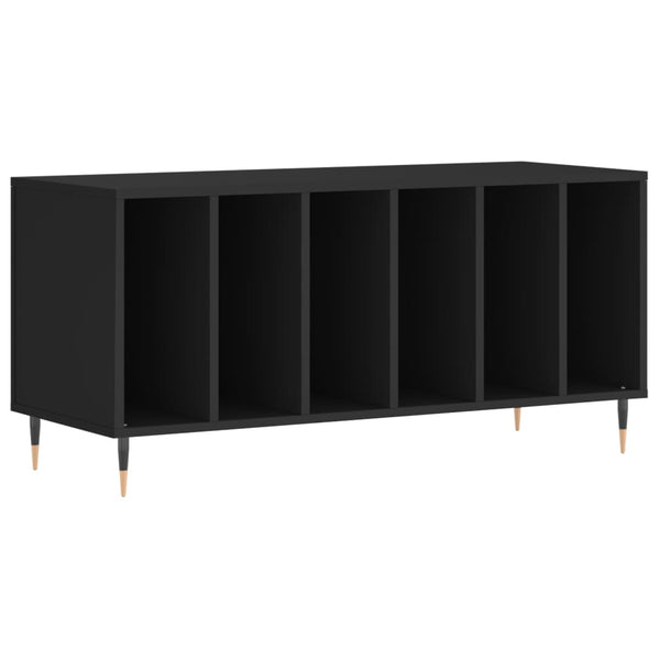 Schwarzer Schallplatten-Aufbewahrungsschrank Ionelica 100x38x48cm (Holz)