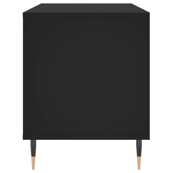 Schwarzer Schallplatten-Aufbewahrungsschrank Ionelica 100x38x48cm (Holz)