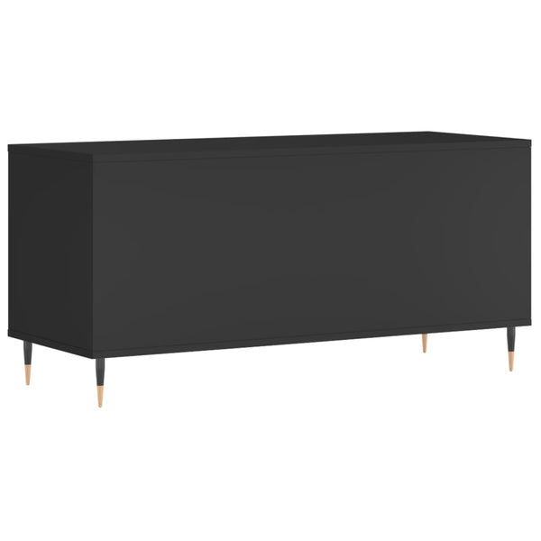 Schwarzer Schallplatten-Aufbewahrungsschrank Ionelica 100x38x48cm (Holz)