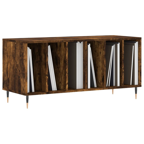 Räuchereiche Schallplatten-Aufbewahrungsschrank Ionelica 100x38x48cm (Holz)