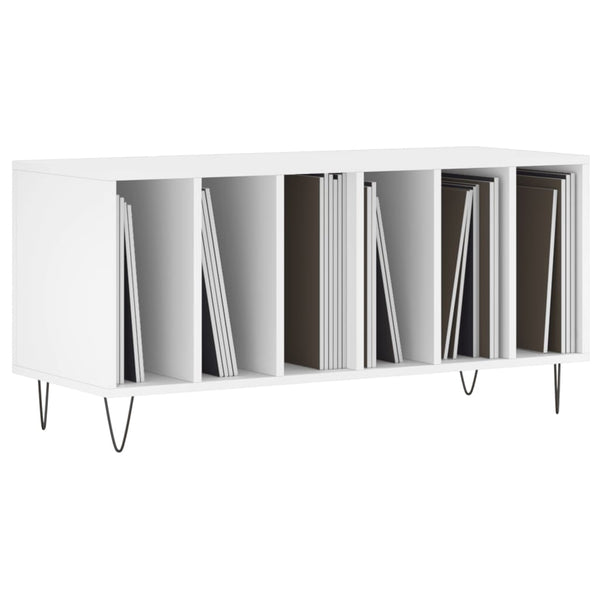Valkoinen lp-levyjen säilytyskaappi Dide 100x38x48cm (puinen)