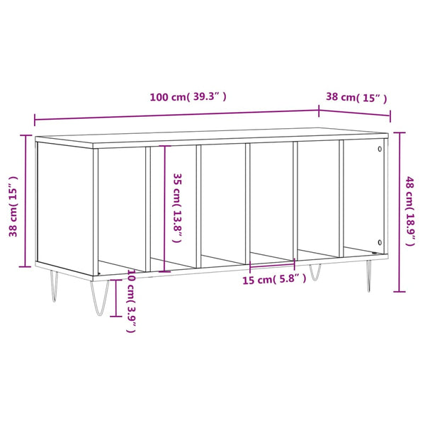 Savutammi lp-levyjen säilytyskaappi Dide 100x38x48cm (puinen)