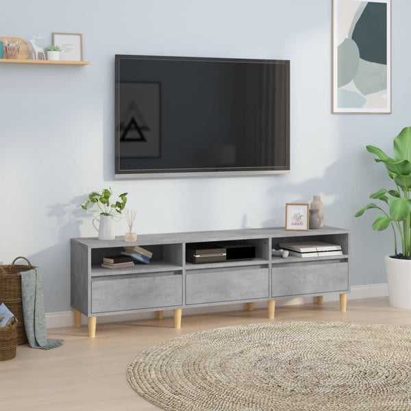 Betoninharmaa tv-taso Rozmaria 150x30x44,5cm (puinen)