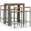 Graues Outdoor-Barsset Lester 5-teilig (Polyrattan/Akazienholz)
